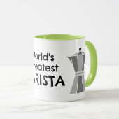 World's Greatest Barista Moka Pot Coffee Mug Tasse (VorderseiteRechts)