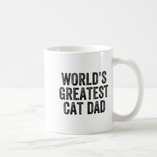 World's Greatest Cat Dad Funny Dad Joke Father's D Kaffeetasse (Rechts)