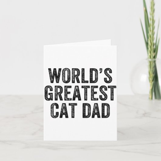 World's Greatest Cat Dad Funny Dad Joke Father's D Karte (Vorderseite)