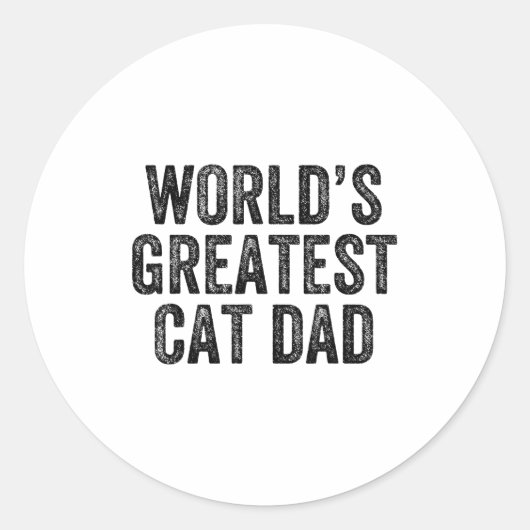 World's Greatest Cat Dad Funny Dad Joke Father's D Runder Aufkleber (Vorderseite)