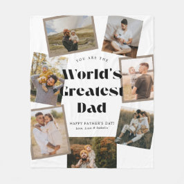 World's Greatest Dad 7 Photo Collage Fleecedecke