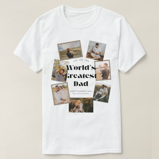 World's Greatest Dad 7 Photo Collage T-Shirt (Design vorne)