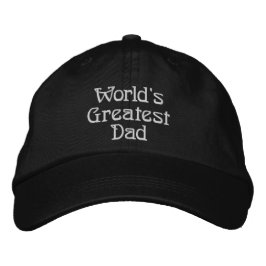 World's Greatest Dad - Black With White  Bestickte Baseballkappe