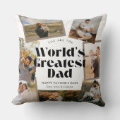 World's Greatest Dad Bold Retro 7 Photo Collage Kissen (Vorderseite)