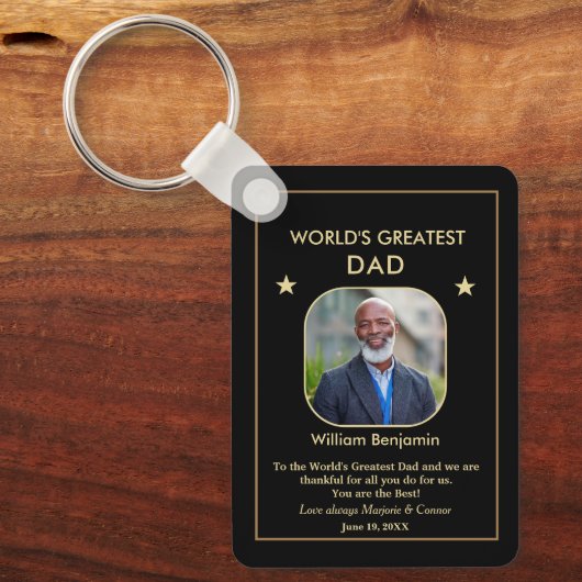 World's Greatest Dad Father Photo Custom   Schlüsselanhänger (Vorderseite)