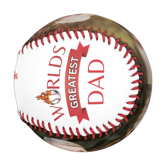 World's Greatest Dad Fathers Day Photo Collage Baseball (Vorne Rechts)