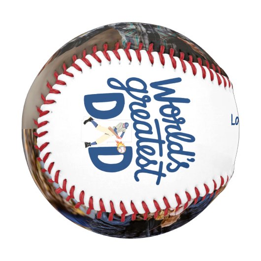 World's Greatest Dad Fathers Day Photo Collage Baseball (Vorderseite Links)