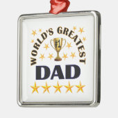 World's Greatest Dad, gold stars, Ornament Aus Metall (Links)