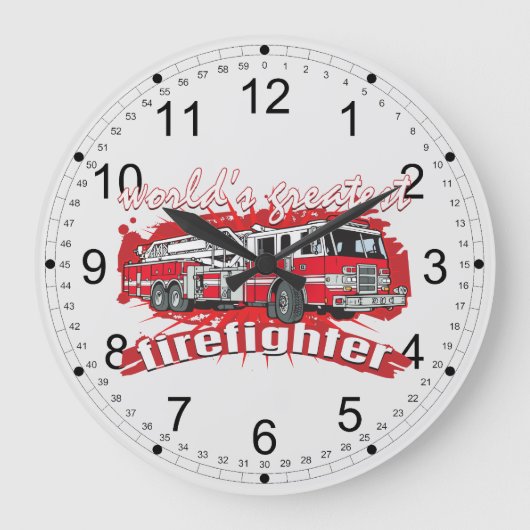 World's Greatest Firefighter Große Wanduhr (Vorderseite)