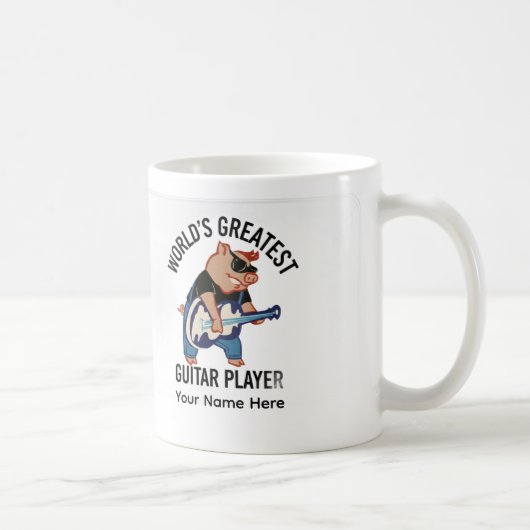 World's Greatest Guitar Player, Custom Rocker Pig Kaffeetasse (Rechts)