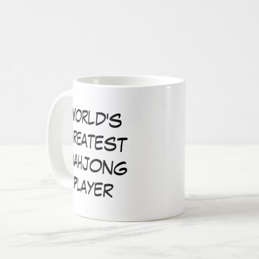 "World's Greatest Mahjong Player" Kaffeetasse (Vorderseite Links)