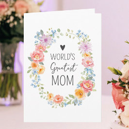 World's Greatest Mom Colorful Floral Mother's Day Karte