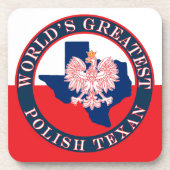 World's Greatest Polish Texan Getränkeuntersetzer (Vorderseite)
