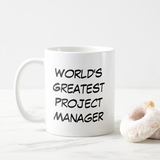"World's Greatest Project Manager" Kaffeetasse (Mit Donut)