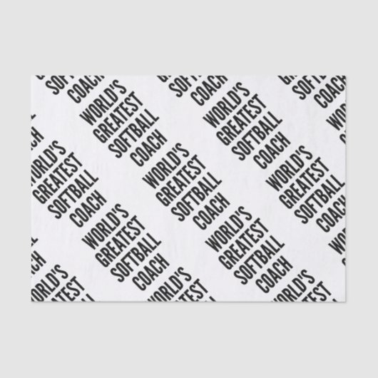 Worlds Greatest Softball Coach Seidenpapier (Vorderseite)