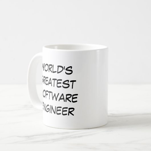 "World's Greatest Software Engineer"  Kaffeetasse (Vorderseite Links)