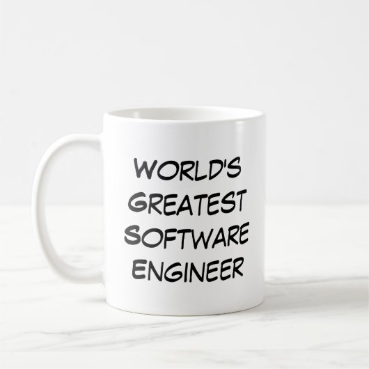 "World's Greatest Software Engineer" Kaffeetasse (Links)