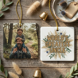 World's Greatest Uncle Pampas Grass Floral Keramikornament