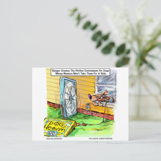 World's Happiest Dog Funny Ohrs Tees Mugs etc Postkarte (Stehend Vorderseite)