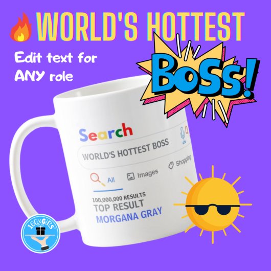 WORLDS HOTTEST BOSS Funny Top Search Resultat Kaffeetasse