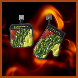 World's HOTTEST Husband Boyfriend Chili Pepper Ofenhandschuh & Topflappen-Set