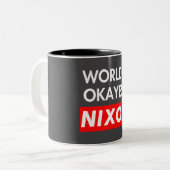 Worlds Konzest Nixon Zweifarbige Tasse (Vorderseite Links)