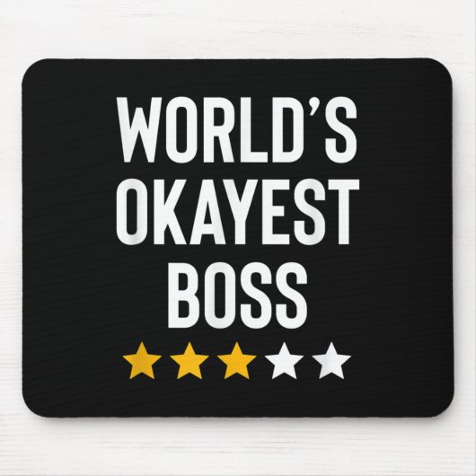 Worlds Okayest Boss Funny Birthday Christmas Gag G Mousepad (Vorne)