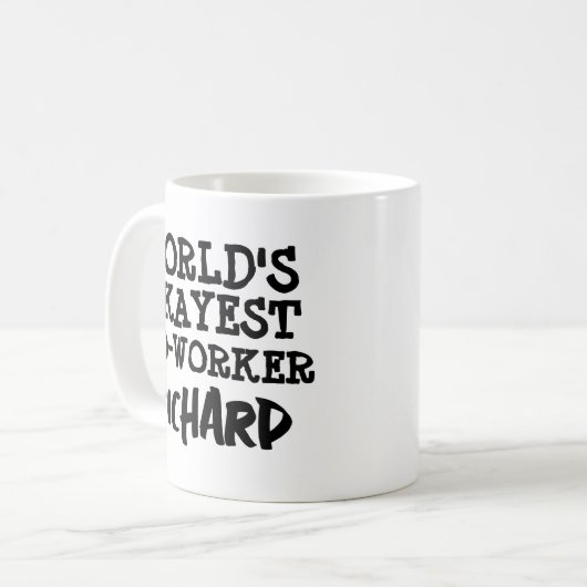 WORLD'S OKAYEST CO-WORKER CUSTOM TEXT KAFFEETASSE (Vorderseite Links)
