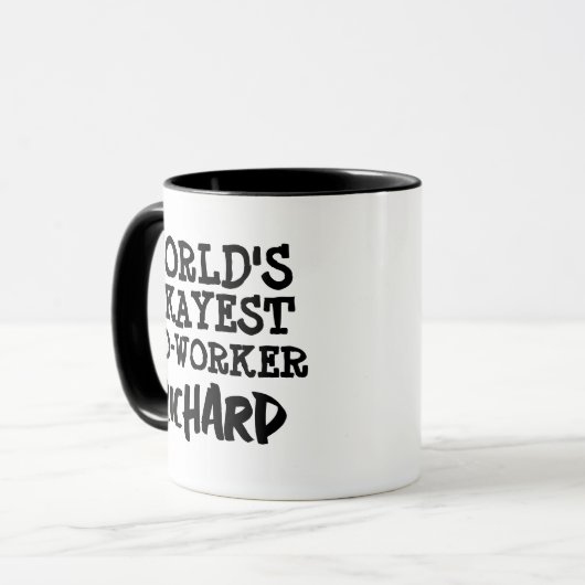 WORLD'S OKAYEST CO-WORKER CUSTOM TEXT TASSE (Vorderseite Links)