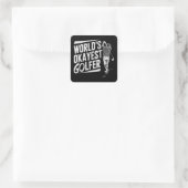 World's Okayest Golfer Funny Golf Lover Golfing Quadratischer Aufkleber (Tasche)