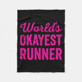 Worlds Okayest Runner Funny Sarcastic Running Srts Fleecedecke (Vorderseite)