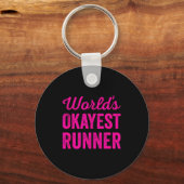 Worlds Okayest Runner Funny Sarcastic Running Srts Schlüsselanhänger (Vorderseite)