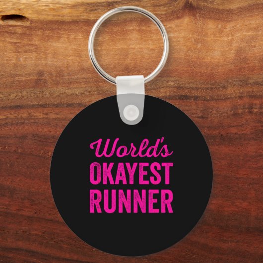 Worlds Okayest Runner Funny Sarcastic Running Srts Schlüsselanhänger (Vorderseite)