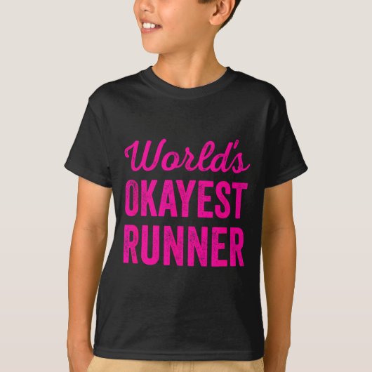 Worlds Okayest Runner Funny Sarcastic Running Srts T-Shirt (Vorderseite)