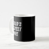 World's Okayest Wife, Funny Wife Birthday, New Bri Kaffeetasse (Vorderseite Links)