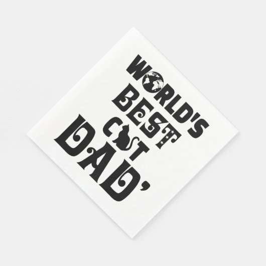 Worlds s Best Cat Dad Serviette (Ecke)