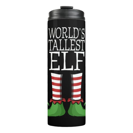 Worlds Tallest Elf Weihnachtskostüme Design Thermosbecher (Vorderseite)
