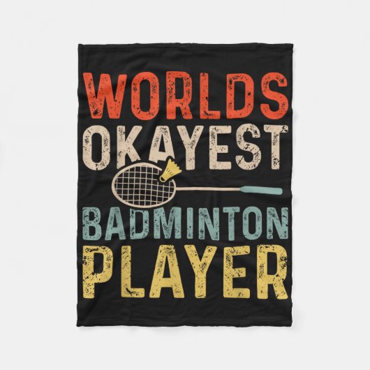 Worlds Tokest Badminton Player Retro Badminton Fleecedecke (Vorderseite)