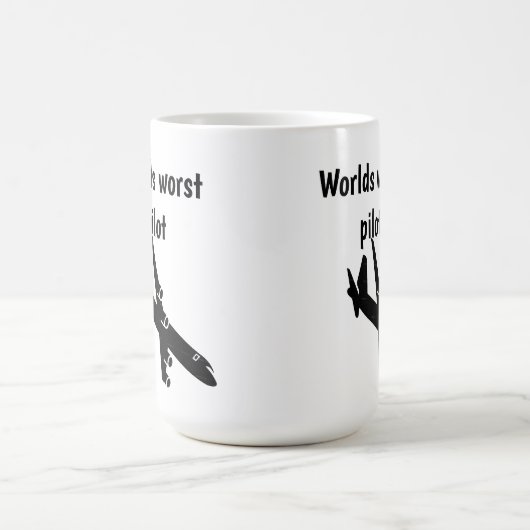 Worlds worst pilot coffee mug kaffeetasse (Mittel)