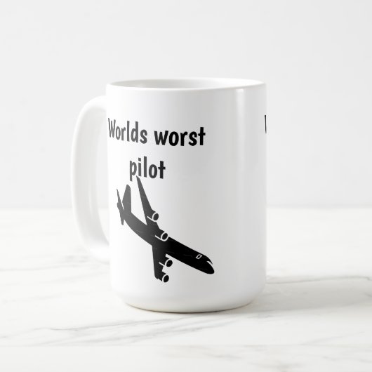 Worlds worst pilot coffee mug kaffeetasse (Vorderseite Links)