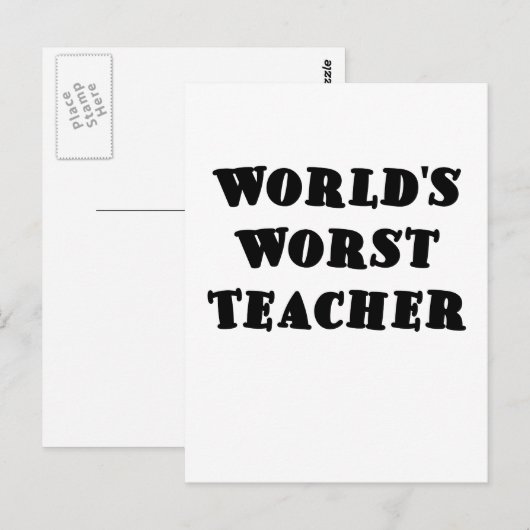Worlds Worst Teacher Postkarte (Vorne/Hinten)