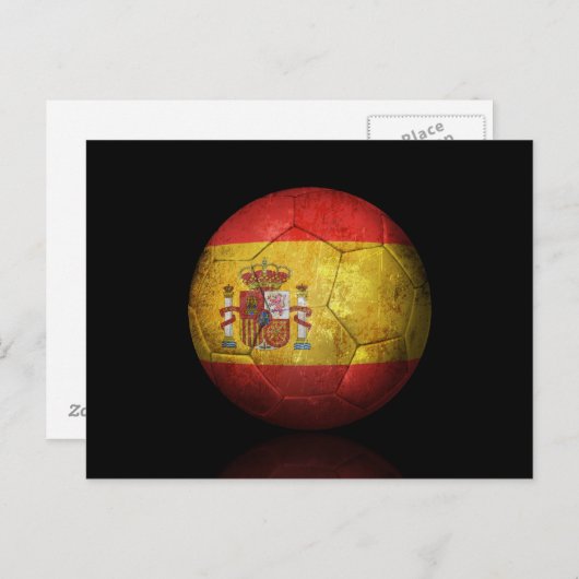 WorldSpanish Flag Fußball-Fußball-Ball Postkarte (Vorne/Hinten)