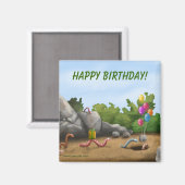 Worm Birthday Magnet (Vorderseite/Rückseite)