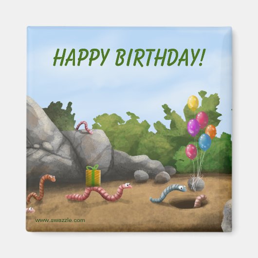 Worm Birthday Magnet (Vorne)