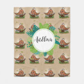 Worm Brown Book Lover Print Fleecedecke (Vorderseite)