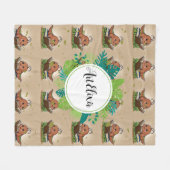 Worm Brown Book Lover Print Fleecedecke (Vorderseite (Horizontal))
