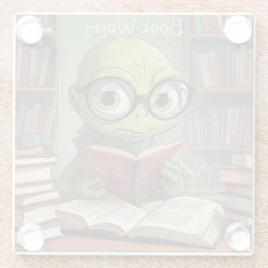 Worm buchen glasuntersetzer (Rückseite)