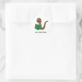 Worm buchen runder aufkleber (Tasche)
