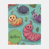 Worm Butterfly Print Fleecedecke (Vorderseite)