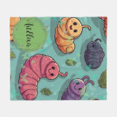 Worm Butterfly Print Fleecedecke (Vorderseite (Horizontal))